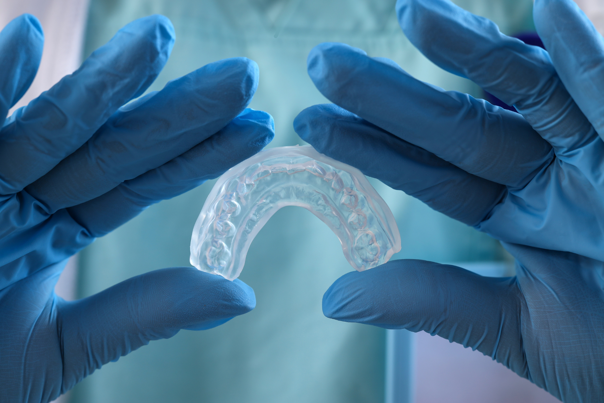 Patient receiving specialized sleep apnea treatment and oral appliance therapy from Shelton dentist Dr. Maria Smith.